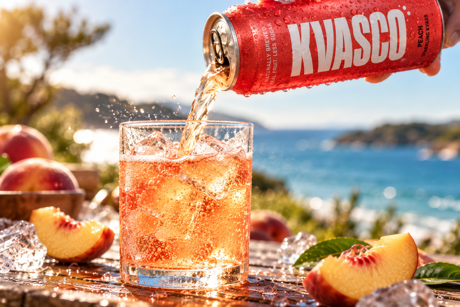 Bright coastal summer scene
